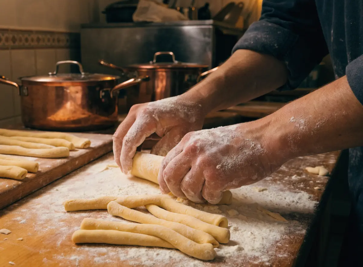 Pici fatti a mano in cucina